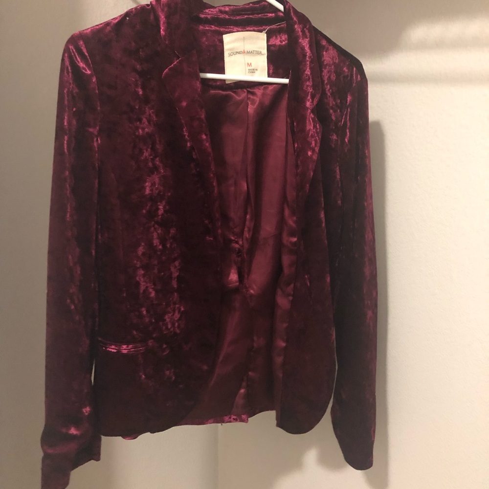 Burgundy Velour Blazer